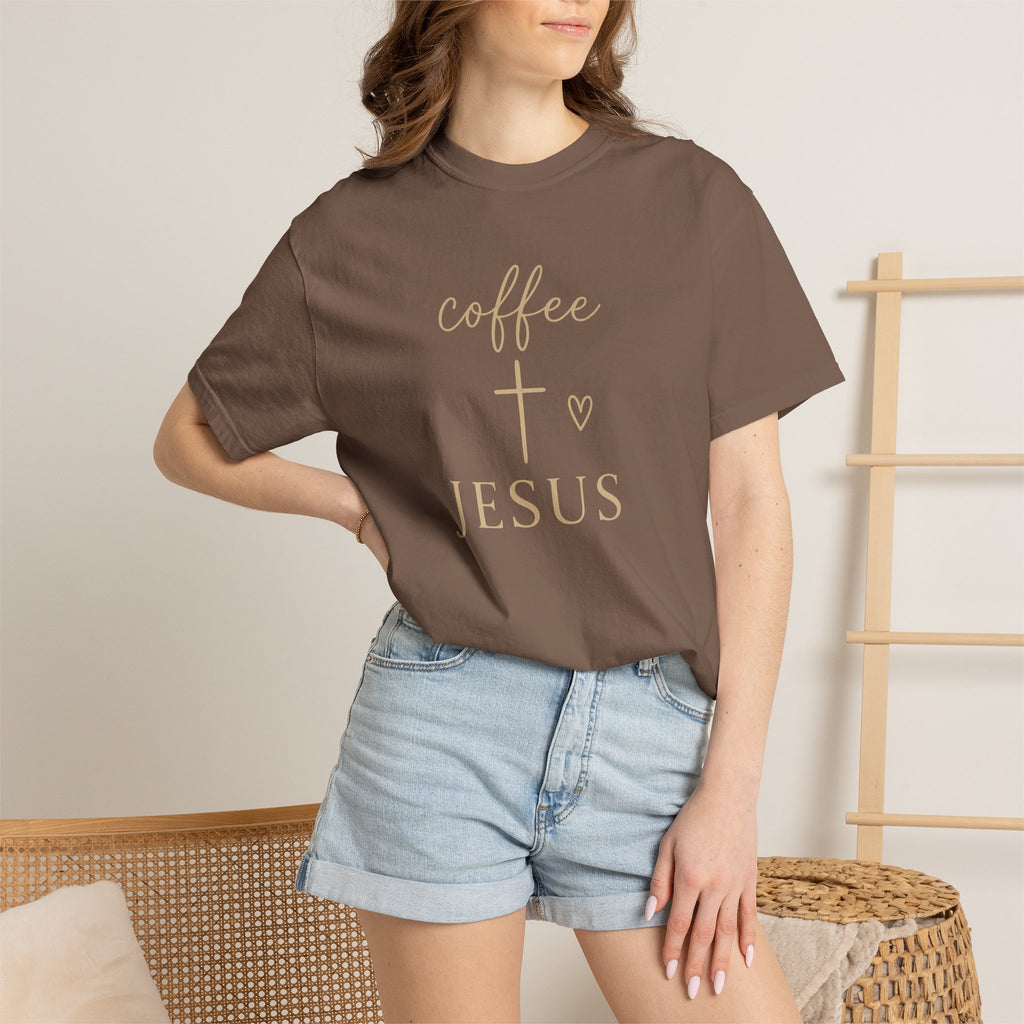 Coffee and Cross Christian T-Shirt — Jesus Coffee Tee for Women