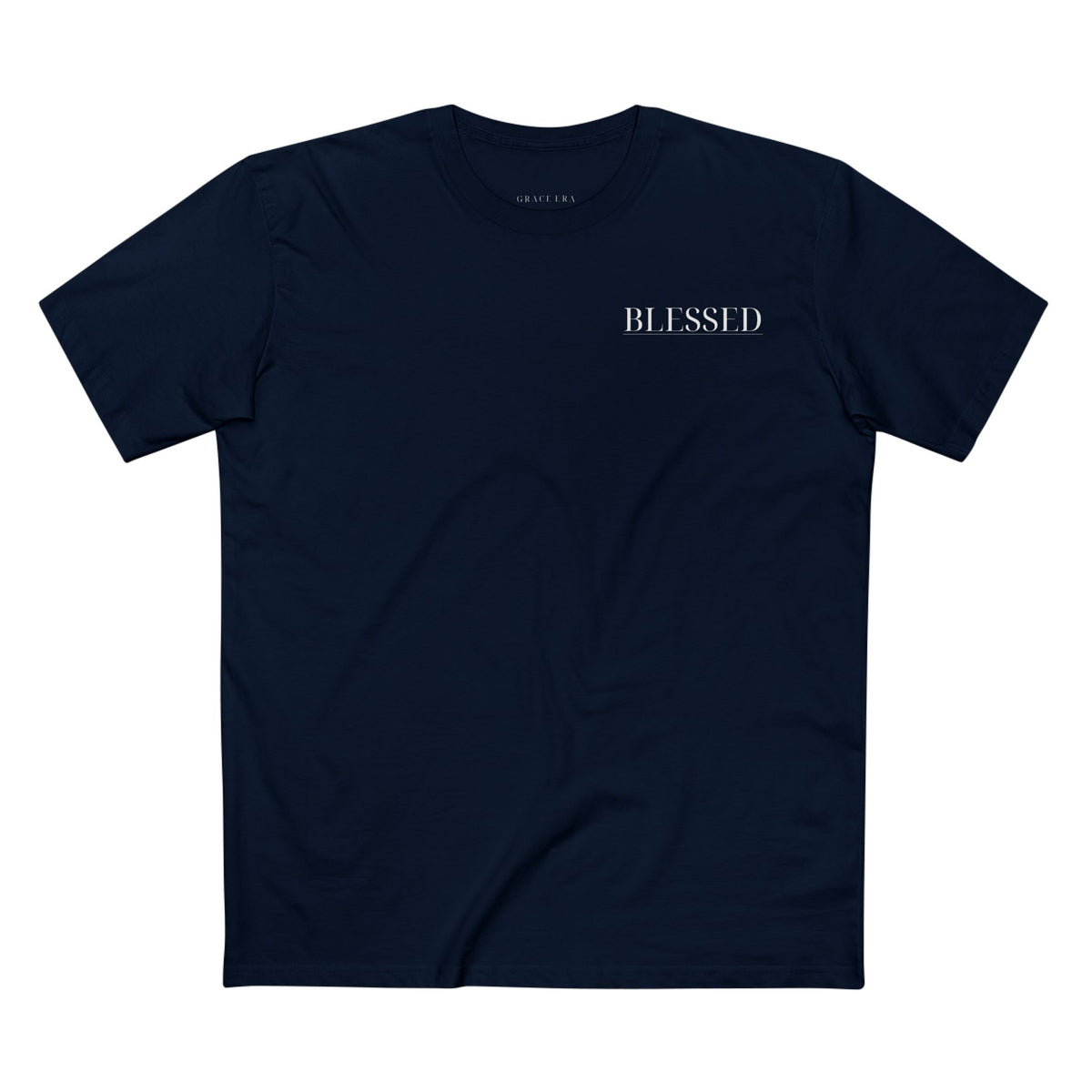 Blessed Minimalist Tee — 'BLESSED' Chest Print, Simple Faith Graphic T‑Shirt