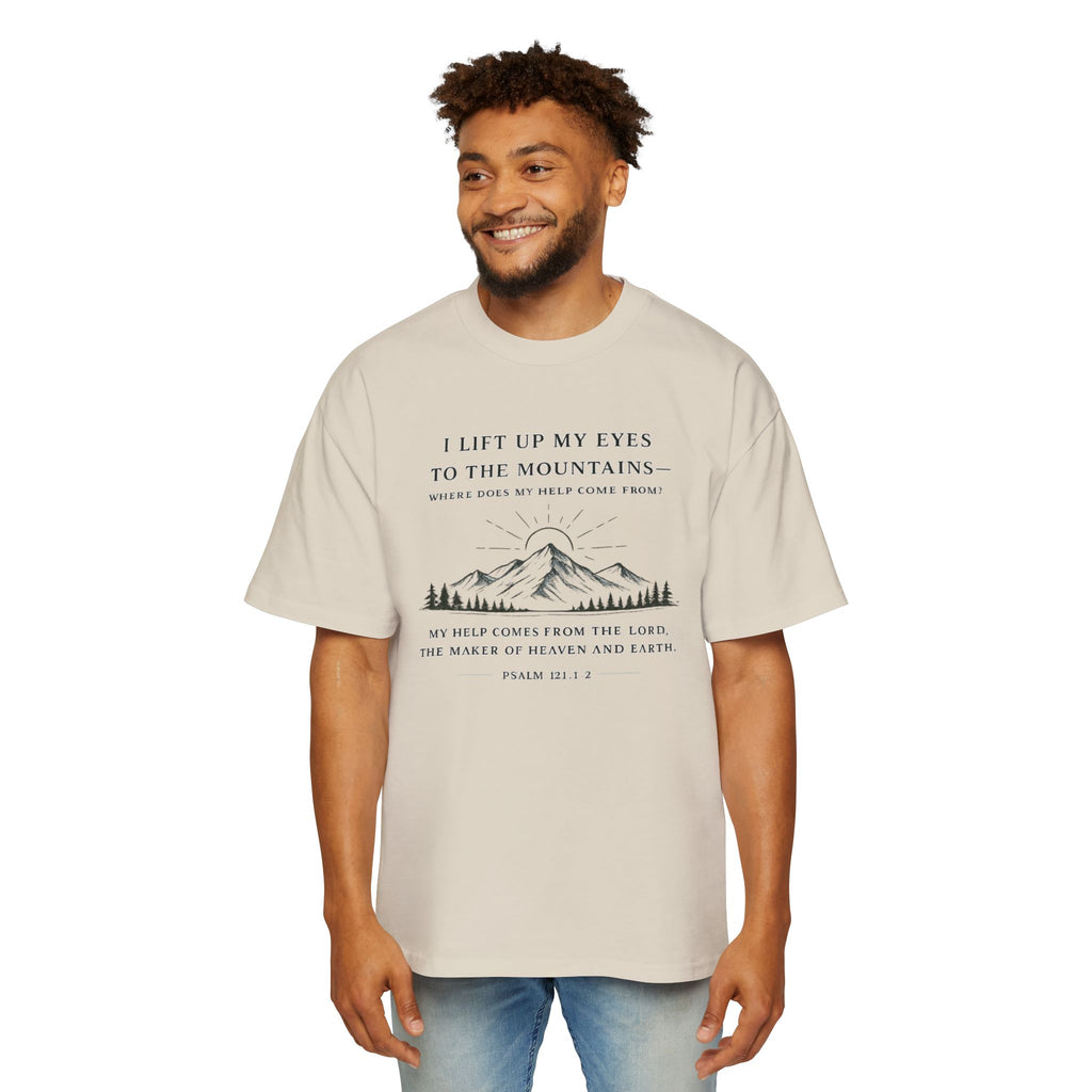 Psalm 121 Christian T-Shirt for Men — Lift Your Eyes Scripture Tee