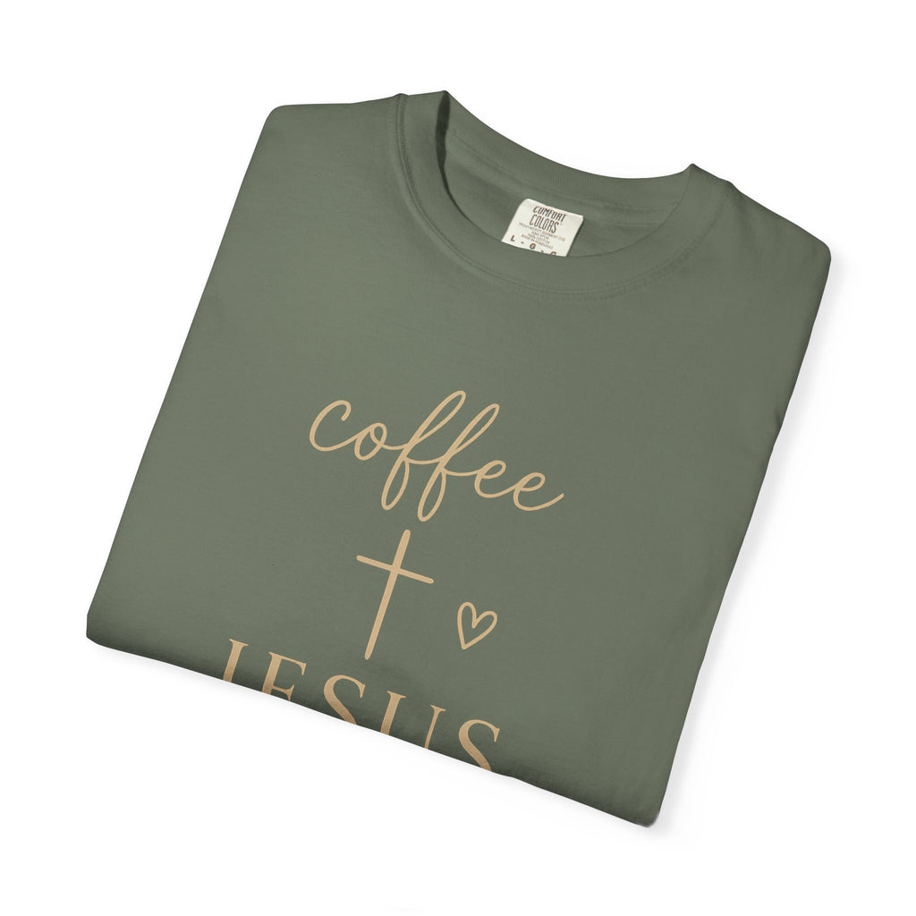 Coffee and Cross Christian T-Shirt — Jesus Coffee Tee for Women