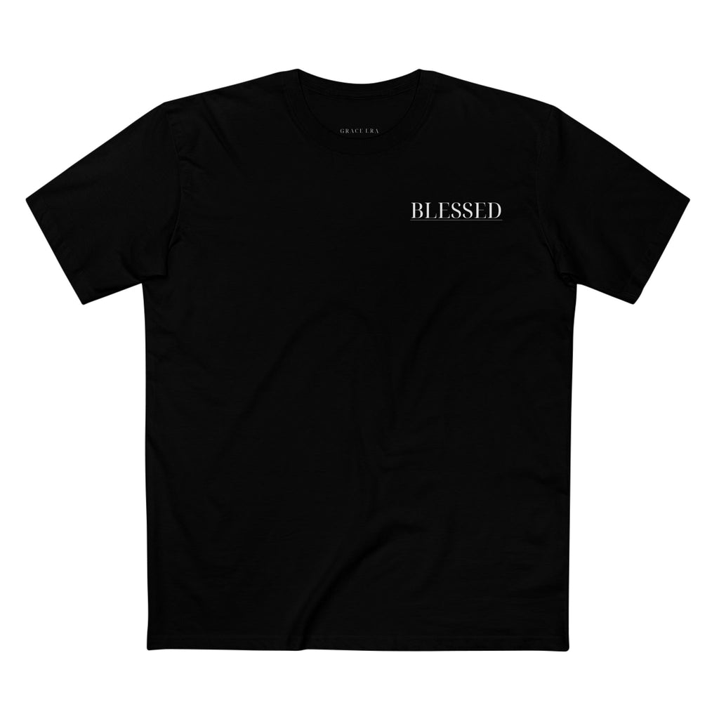 Blessed Minimalist Tee — 'BLESSED' Chest Print, Simple Faith Graphic T‑Shirt