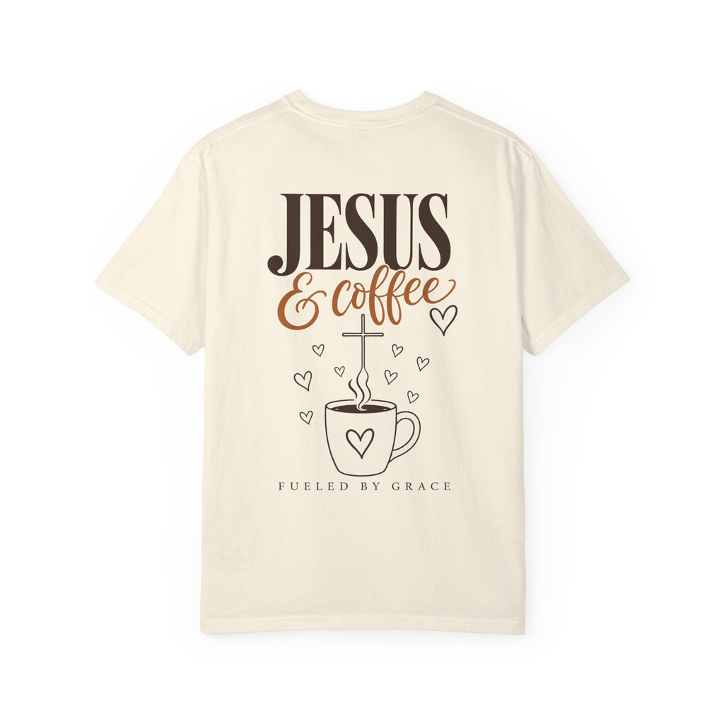 Jesus and Coffee Christian T-Shirt — Faith Coffee Tee for Women