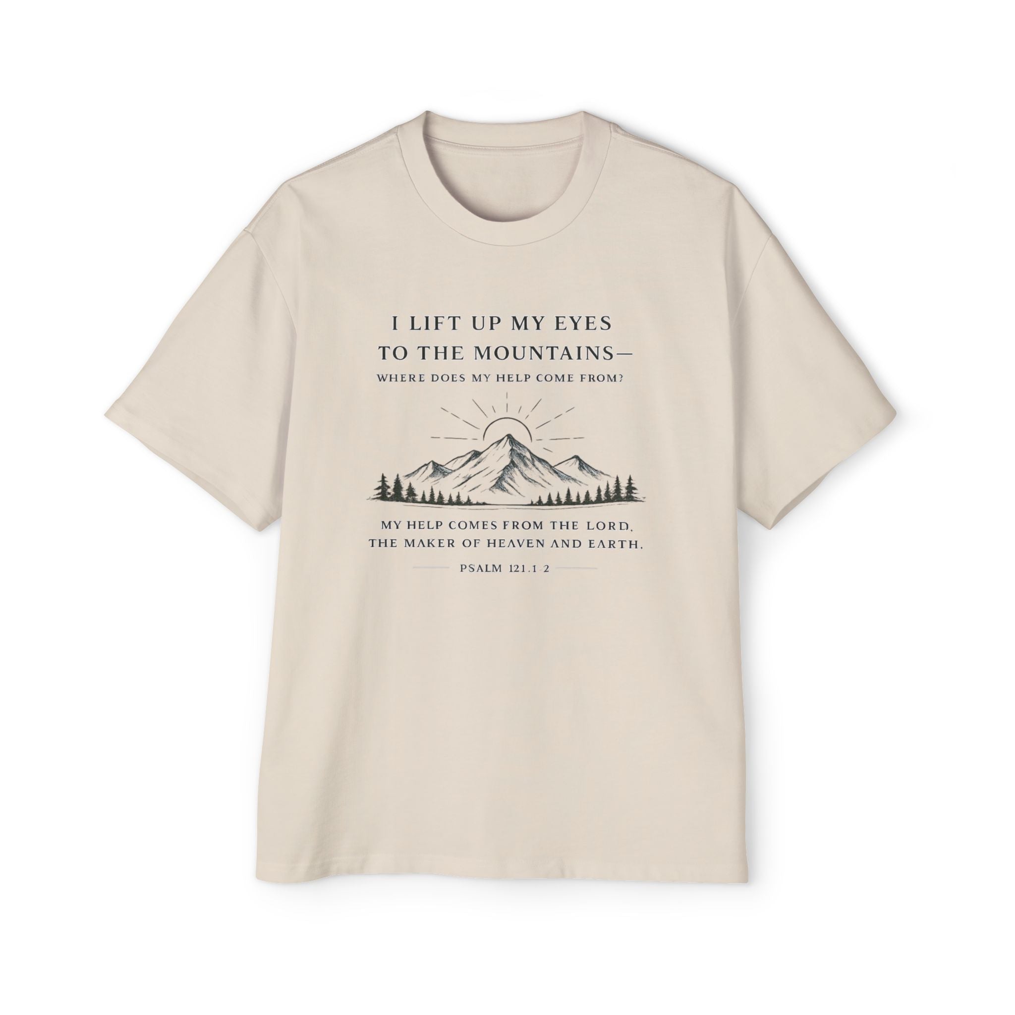 Psalm 121 Christian T-Shirt for Men — Lift Your Eyes Scripture Tee