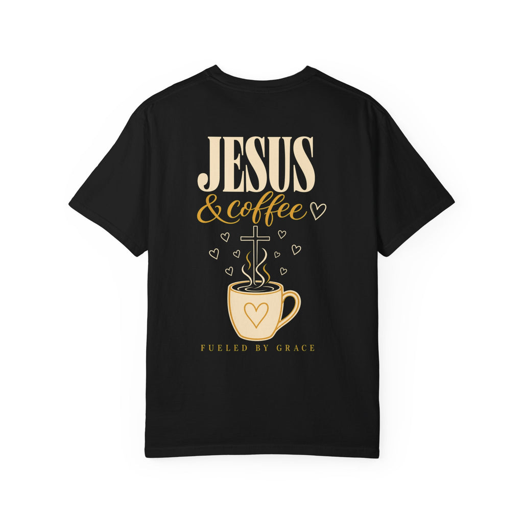 Jesus and Coffee Christian Graphic T-Shirt — Religious Tee for Women