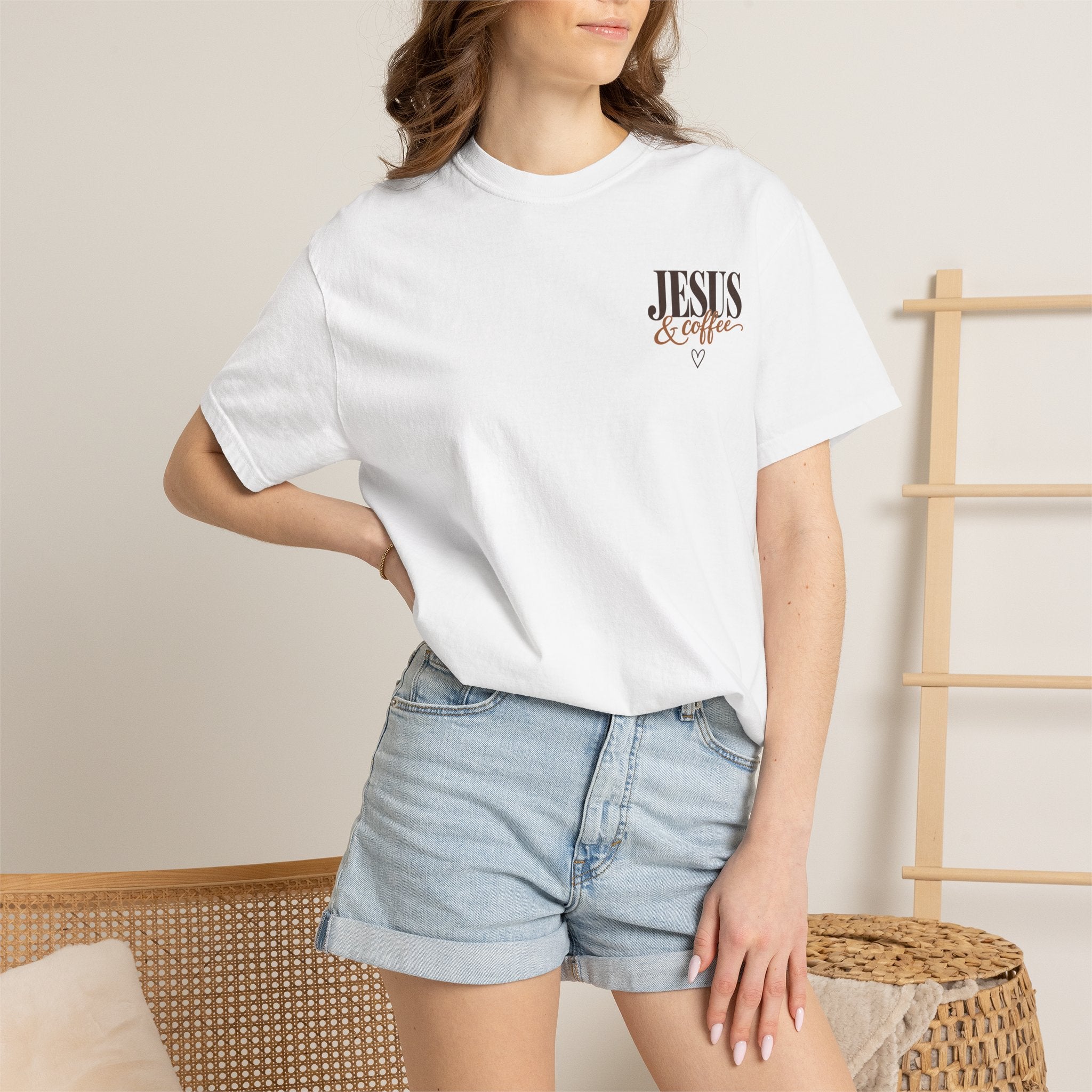 Jesus and Coffee Christian T-Shirt — Faith Coffee Tee for Women