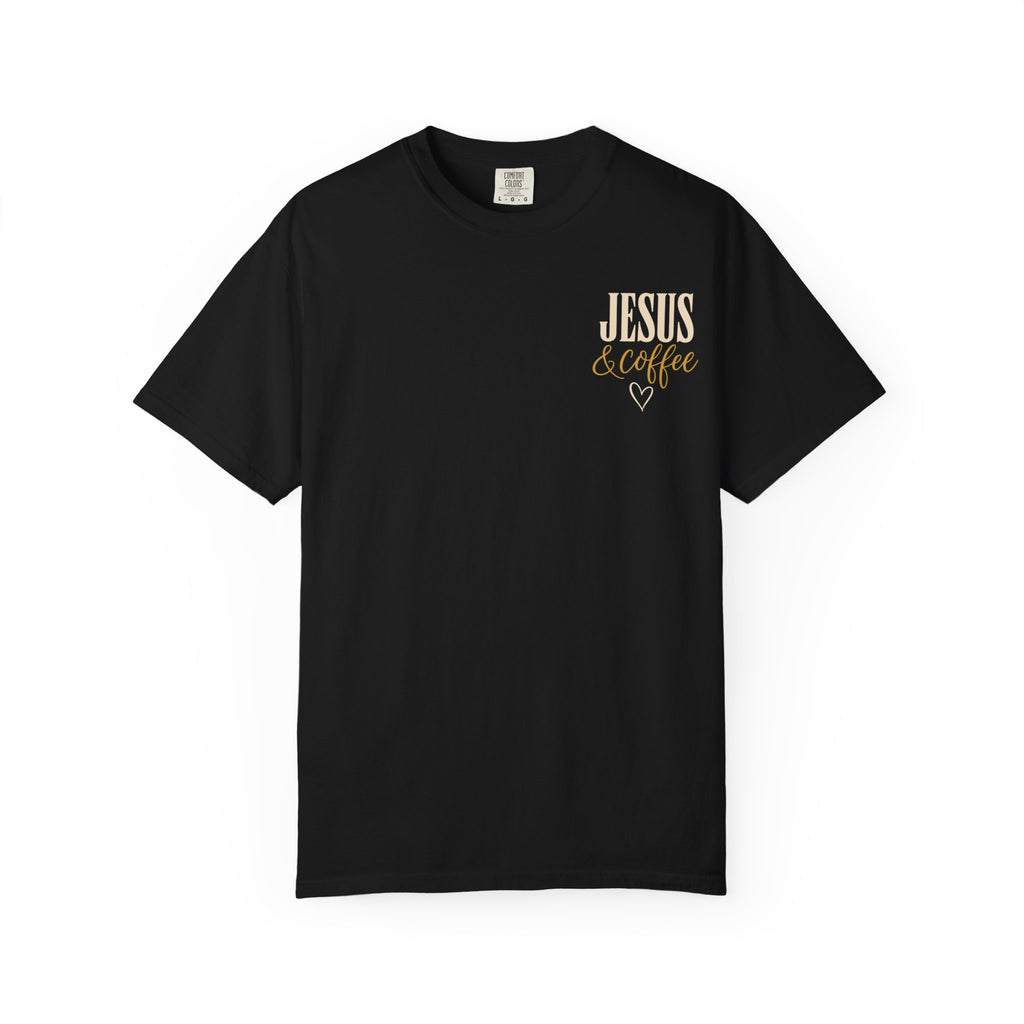 Jesus and Coffee Christian Graphic T-Shirt — Religious Tee for Women