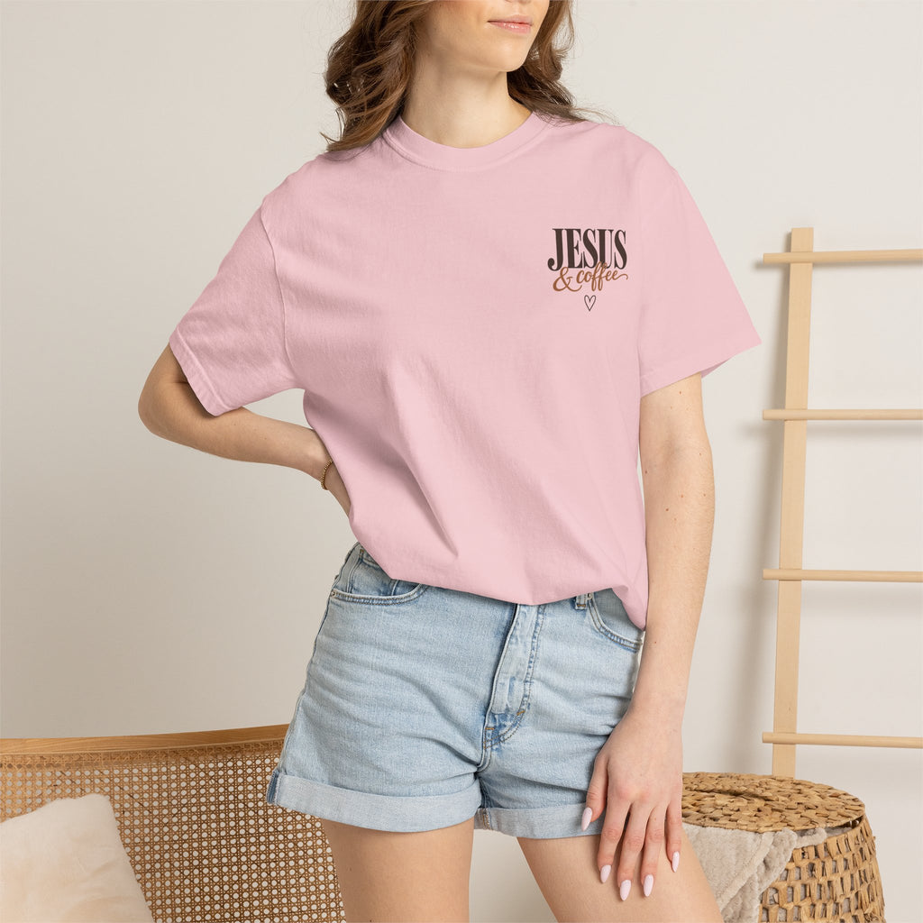 Jesus and Coffee Christian T-Shirt — Faith Coffee Tee for Women