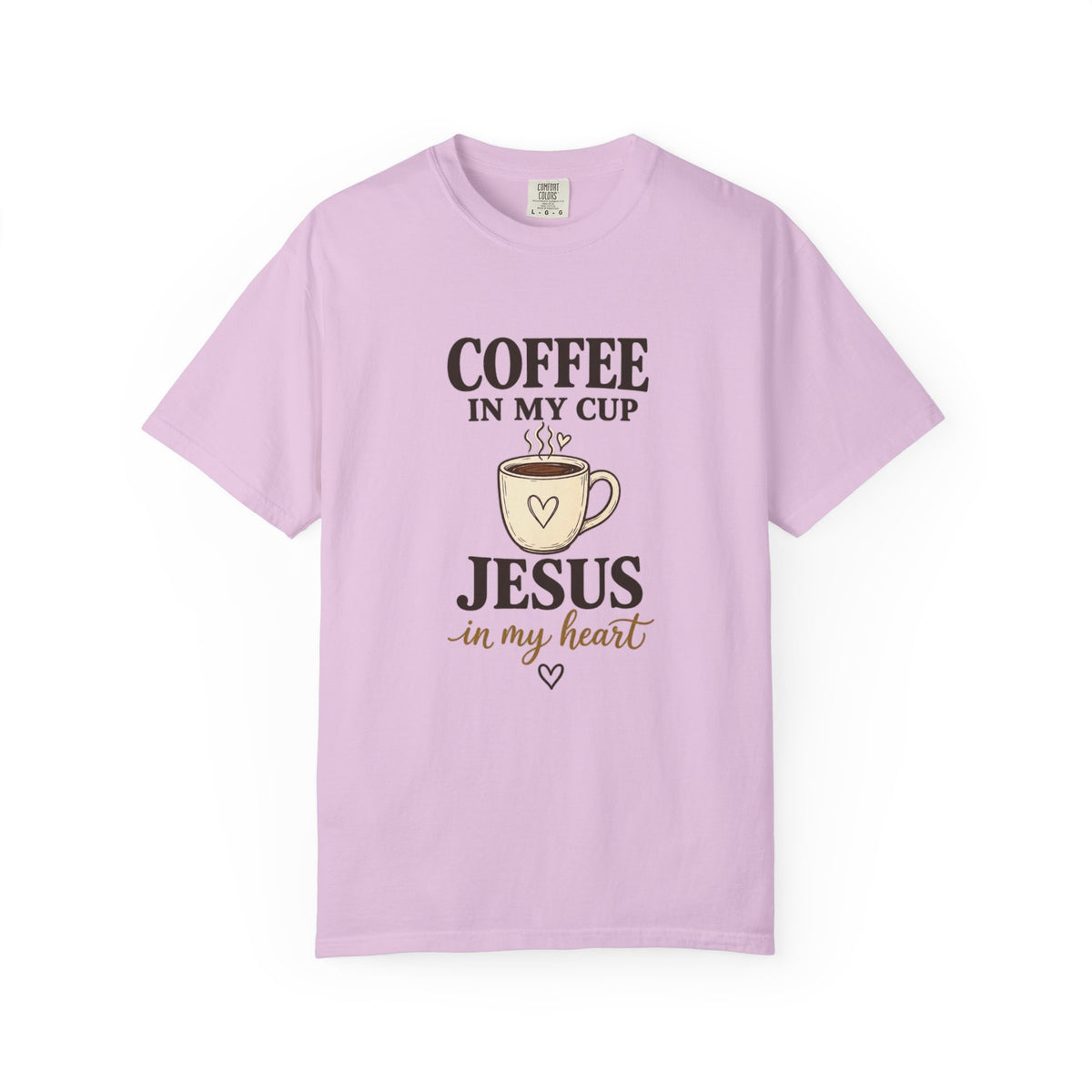 Coffee In My Cup Jesus In My Heart T-Shirt — Christian Coffee Tee for Women