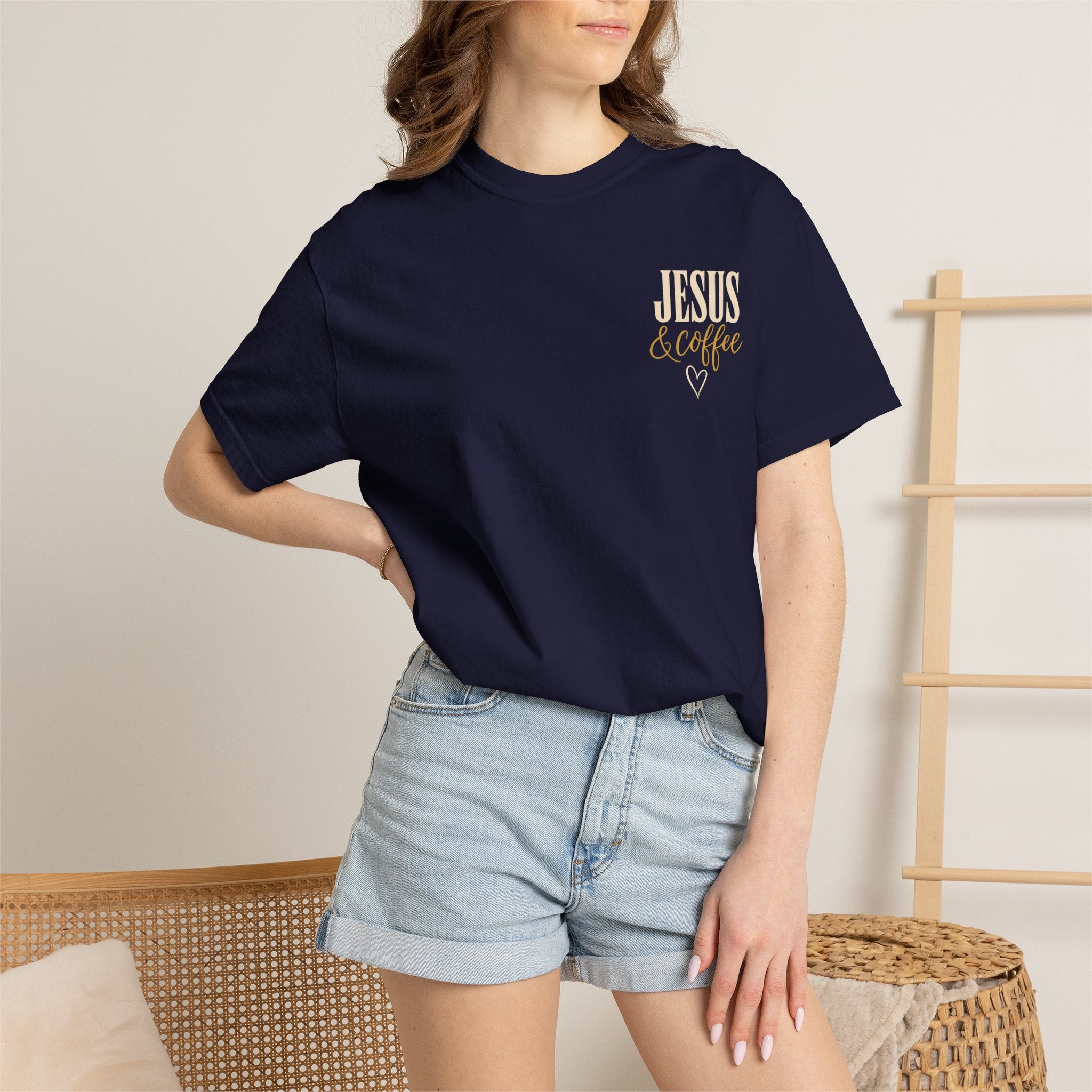 Jesus and Coffee Christian Graphic T-Shirt — Religious Tee for Women