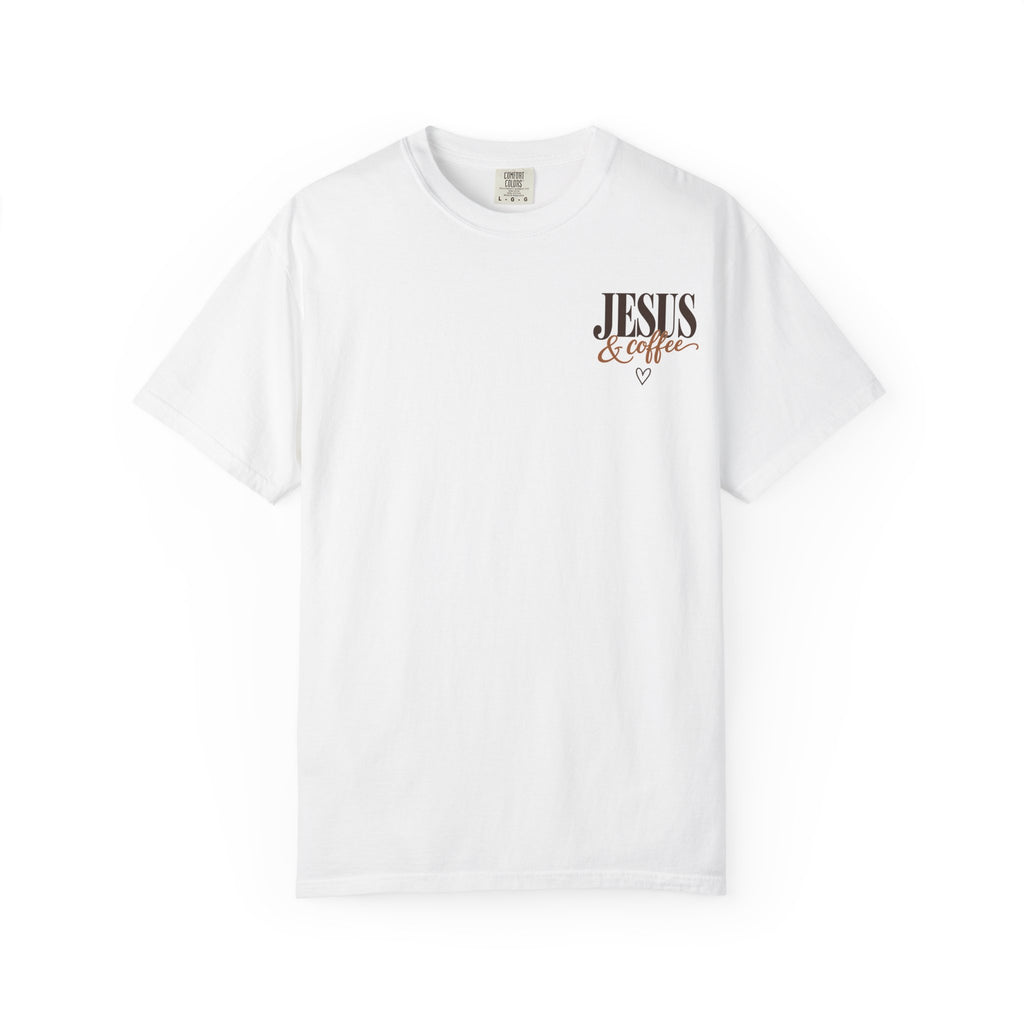 Jesus and Coffee Christian T-Shirt — Faith Coffee Tee for Women
