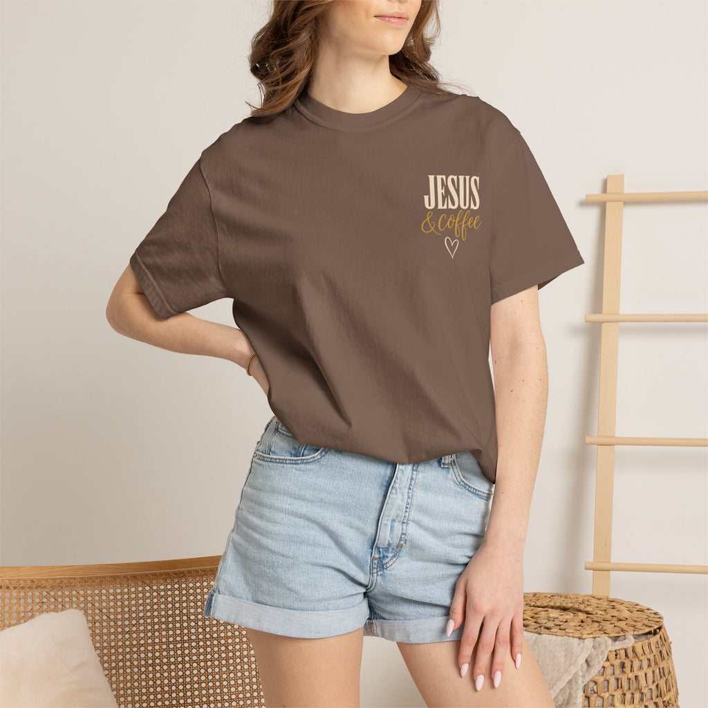 Jesus and Coffee Christian Graphic T-Shirt — Religious Tee for Women