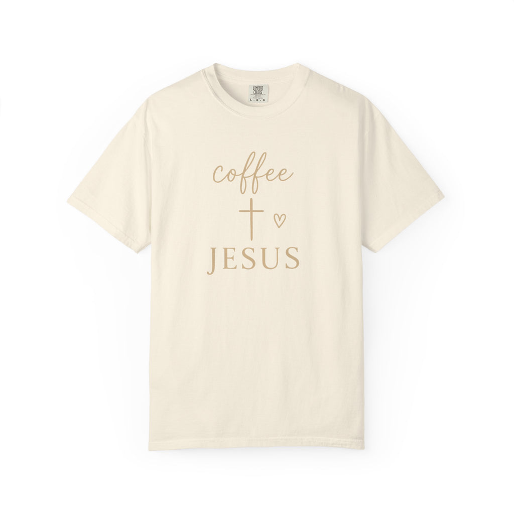 Coffee and Cross Christian T-Shirt — Jesus Coffee Tee for Women