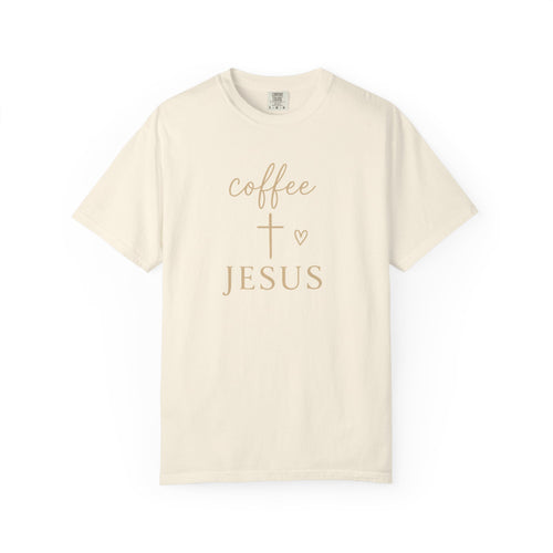 Coffee and Cross Christian T-Shirt — Jesus Coffee Tee for Women