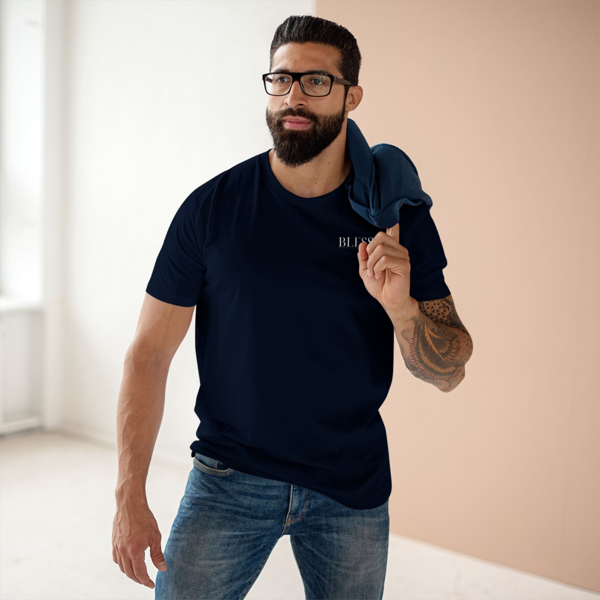 Blessed Minimalist Tee — 'BLESSED' Chest Print, Simple Faith Graphic T‑Shirt