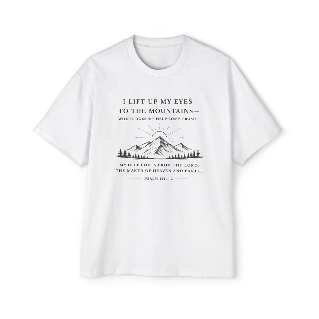 Psalm 121 Christian T-Shirt for Men — Lift Your Eyes Scripture Tee